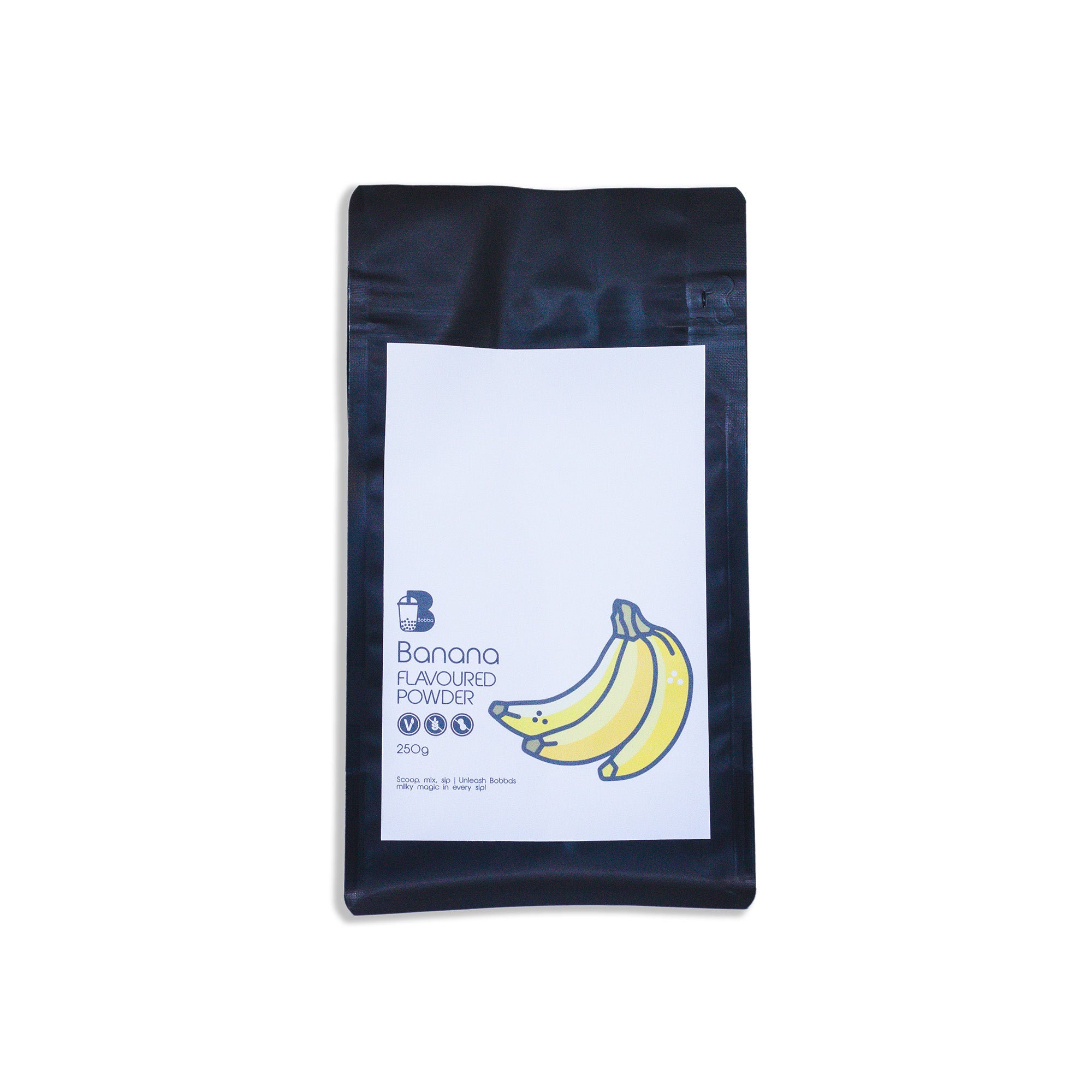 Banana flavoured powder for making bubble tea drinks