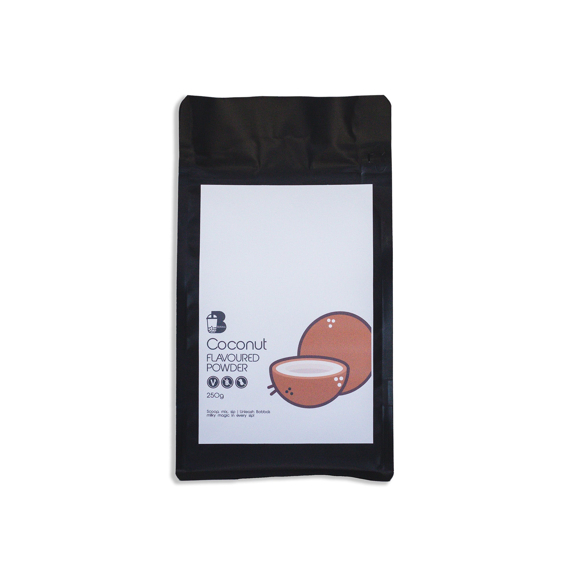 Coconut flavoured powder for making bubble tea drinks