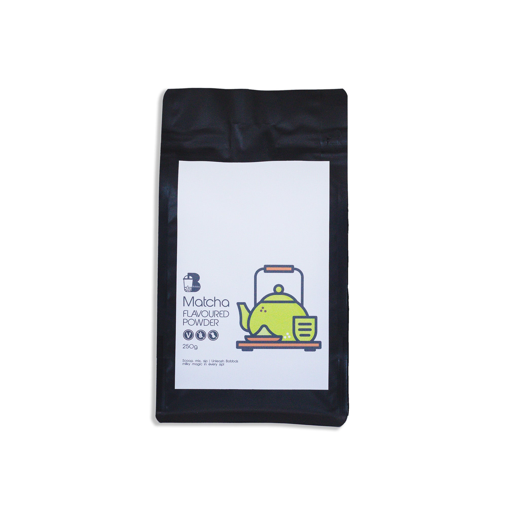 Matcha flavoured powder for making bubble tea drinks