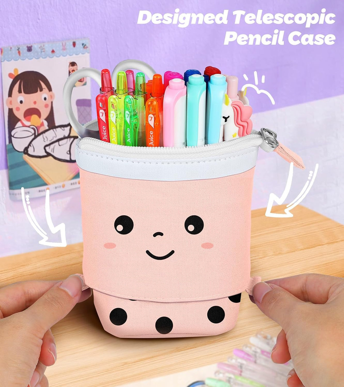 Telescopic pencil bag