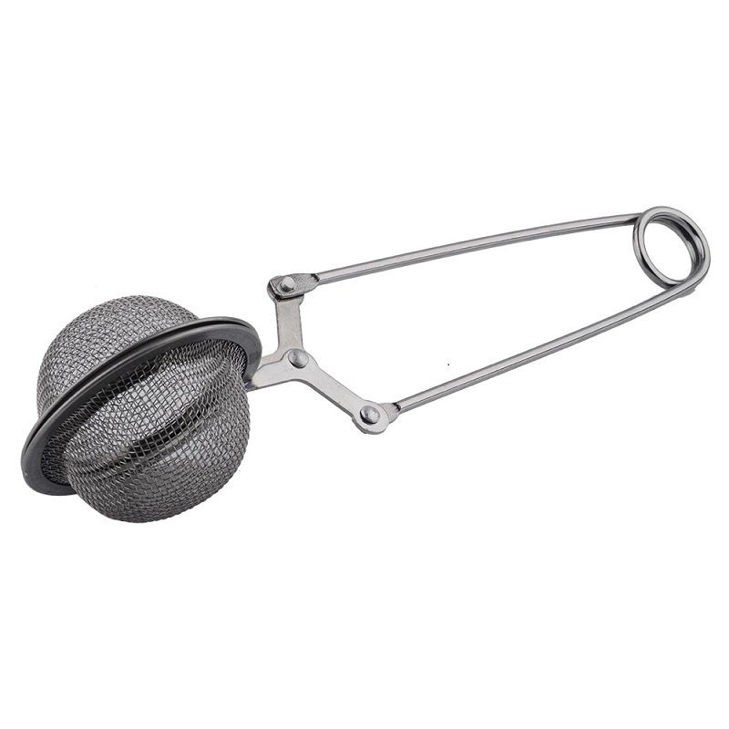 Stainless Steel Tea Ball Infuser with Spring-Loaded Handle for Loose-Leaf Tea