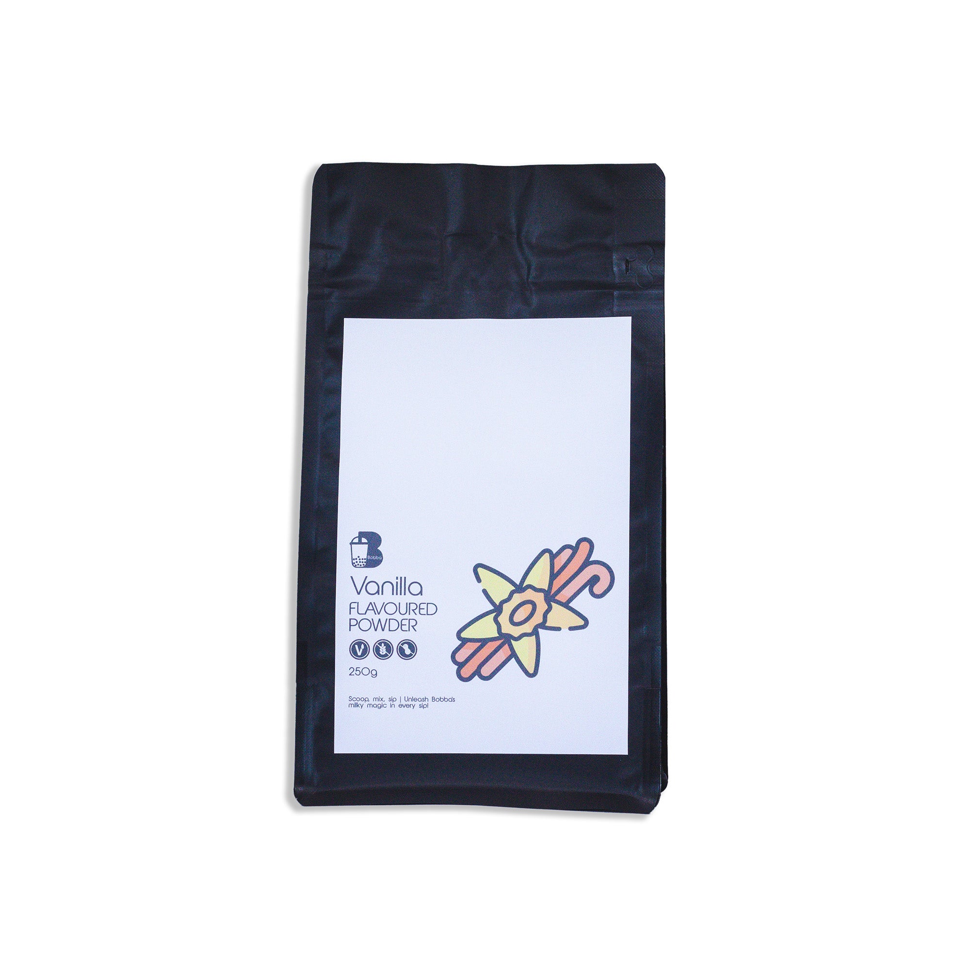 Vanilla flavoured powder for making bubble tea drinks